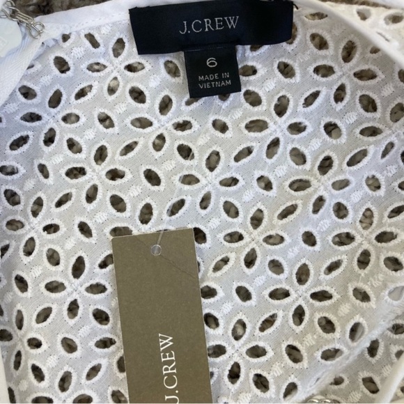 J.Crew Cottagecore White Eyelet Puff Sleeve V-back Blouse Fairy Top Sz 6 NWT - Picture 14 of 16